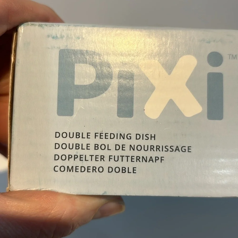 Catit PIXI Double Dish White cat bowls new in box